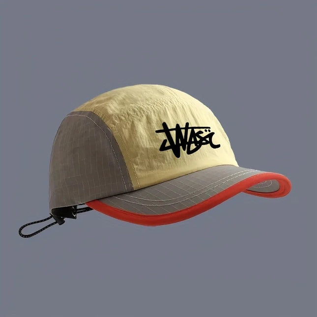 2025 New Short Brim Hat Men's Color Block Summer Lightweight Quick-Dry Five-Panel Baseball Cap Outdoor Running Sports Visor