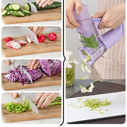 LMETJMA Electric Cheese Grater Portable Salad Maker With 4 Different Shapes of Blades 40W Electric Rotary Slicer Shredder JT363
