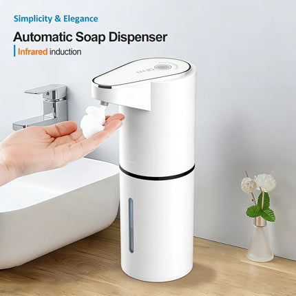 350ML Automatic Sensing Soap Dispenser Type C Multiple Levels Contactless Electric Frother Charging Wall Mounted Vertical
