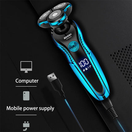 ZOZEN Rotary Electric Shaver Rechargeable Electric Razor Shaving Machine for Men Beard Trimmer Waterproof Wet-Dry Use ZN3015