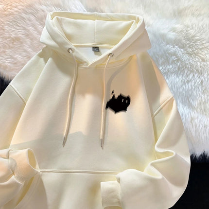 Hoodie Men's Trendy Brand Versatile Hong Kong Style High Street American Printed Top Autumn and Winter Coat Streetwear Anime