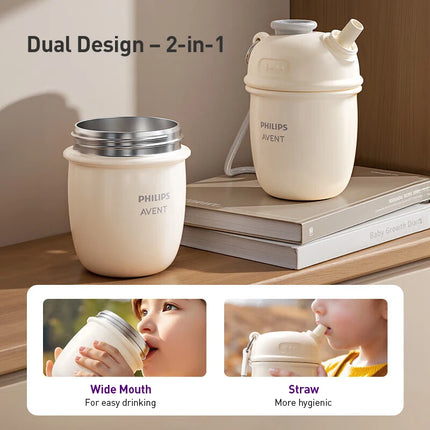 Philips Children's Insulated Cup 410ml kid's Insulated Cup Dual drinking design Double leak-proof protection 316 stainless steel