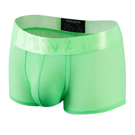JOCKMAIL Sexy Underwear Mens Flat Corner Pants Ice Silk Breathable Youth Quadrangle Pants Guard Pants Mesh Quick Drying