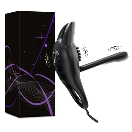 Vibrating Cock Ring for Men Penis Ring Vibrator Ejaculation Delay Chastity Cage Glans Clitoris Stimulator Sex Toy for Couples