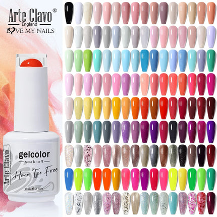 Arte Clavo TPO FREE HEMA FREE Gel Nail Polish UV Multi Use Semi Permanent Soak Off Autumn Winter Nail Art Hybrid Varnish 15ml