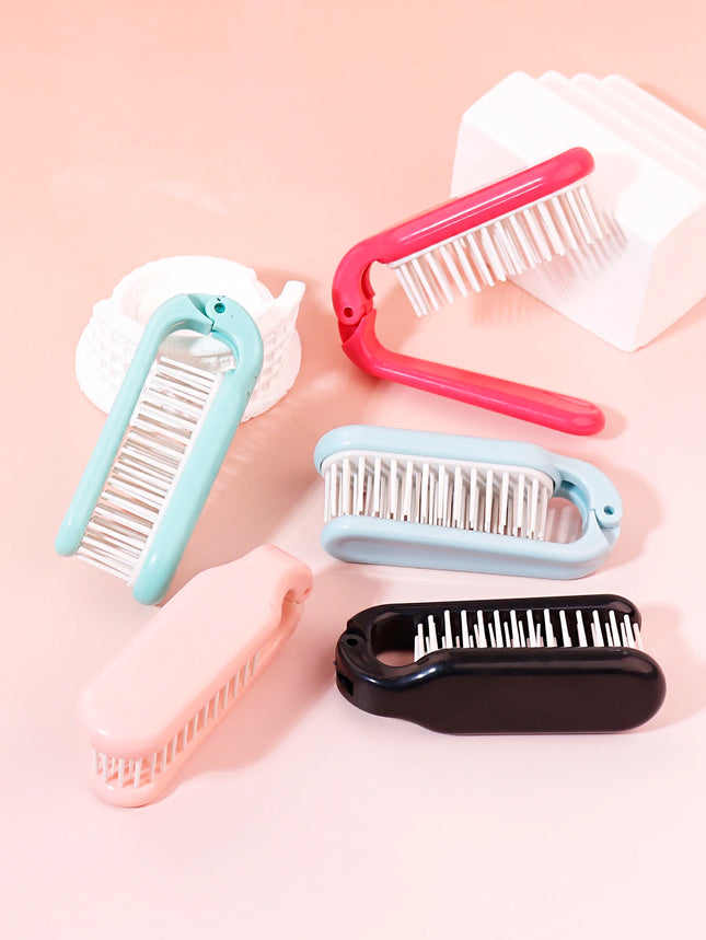 1PC Foldable Portable Hair Comb – Head Massage for Salon Hairstyles, Fashionable Hair Accessory for Real Hair Wigs