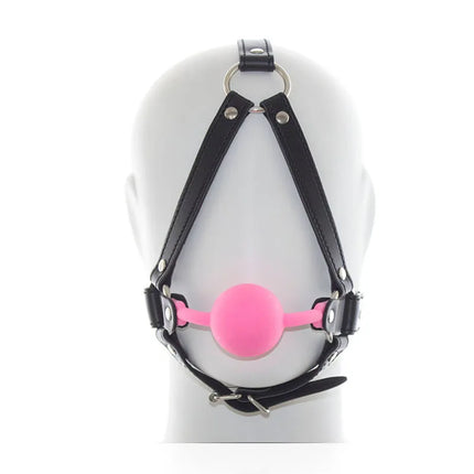 Leather Harness Head Bondage Belt Mouth Gag Balls Adult Games Slave BDSM Restraints Sex Tools For Couples women Erotic Toys