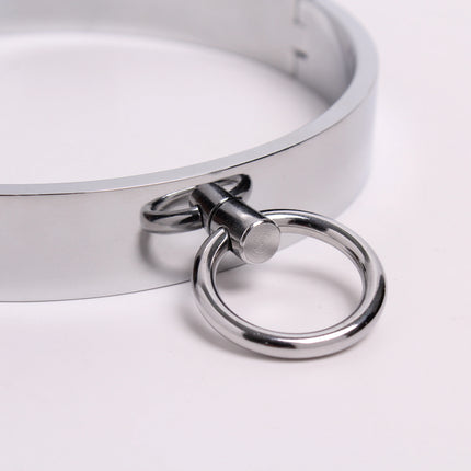 Metal Handcuffs Ankle Cuff with Chain Bondage Collar Restraint Shackles Set BDSM Handcuffs Steel Collars Sex Tool Toys