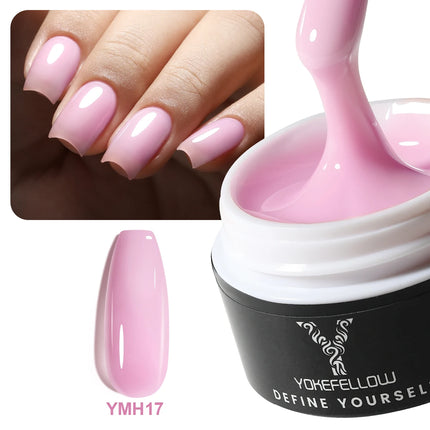 NEW YOKEFELLOW Builder Gel Nail Polish 15g Jelly Blue Hard Gel HEMA TPO Free Extension Gel Colorful Builer Varnish For Nail DIY