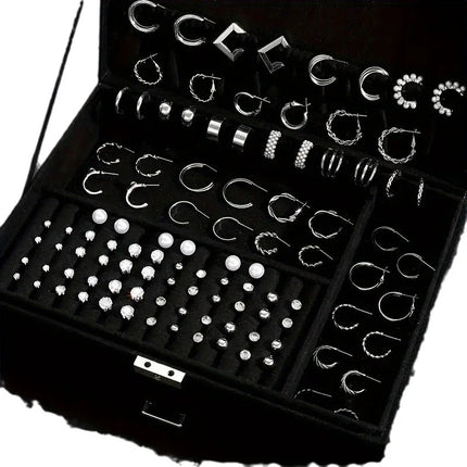 102 Pcs New Elegant Jewelry Sets Vintage Minimalist Rhinestone Pearl Geometric Stud Earrings Fashion Jewelry Gifts 2025 (No Box)