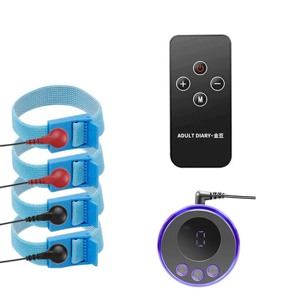 Electric Shock Conductive Fibers Penis Ring Cock Therapy Extender E-stim Massage BDSM Gay Sex Product Kit for Men Masturbation