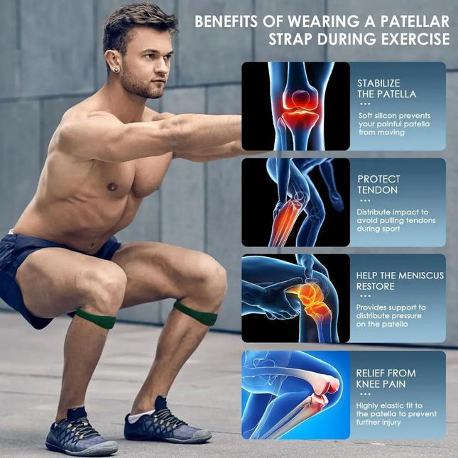 1/2PCS Silicone Knee Straps Anti-Slip Patella Tendon Protection Knee Brace Basketball Running Cycling Compression Knee Band