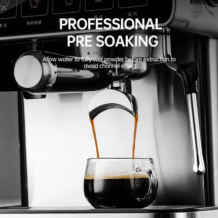 20Bar Fully Automatic Espresso Machine, Built-in Grinder, Smart Touchscreen, Stainless Stee,With milk frother