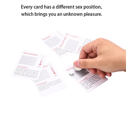 Erotic Games Coated Scratch Poker Paper Cards Sex Toys, 52 Kinds of Sex Position Explore Your Wildest Fantasies Bedroom Commands