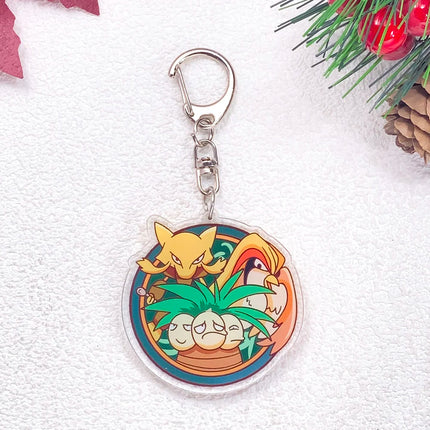 Pokémon Pikachu Gengar Bulbasaur Squirtle Car Keychain Accessories Acrylic Charms Pendant For Bag Key Holder Backpack Decoration