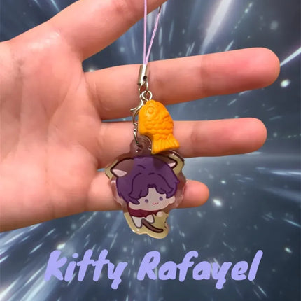 Love and Deepspace cute kitty Xavier, Zayne, Rafayel, Sylus, Caleb cute mini charm keychain
