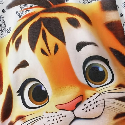 Toddler Tiger Graphic 2-Piece Outfit Set: White Cartoon Tiger T-Shirt + Red Shorts (0-3T) - Cute Kids Summer Casual Clothes