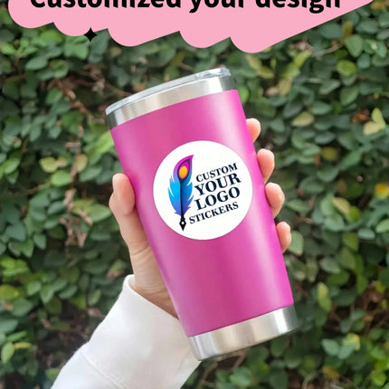 3-8CM Customized Round Stickers –50-1000PCs  Personalized Logo/Text/Image, Thank You Labels for Weddings, Biz, Gifts