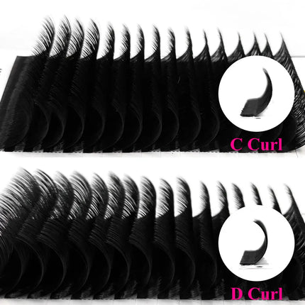 Abonnie Classic Eyelashes Extension Fluffy Individual Lashes Extensions Supplies Dark Black Cilia All Size False Eyelash