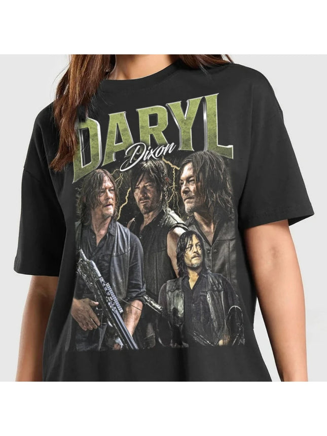 Daryl Dixon Death Book Unisex T-Shirt Vintage Daryl Dixon Graphic Tee - TV Series Shirt  Couple's Casual Streetwear tops
