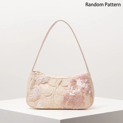 Shoulder Bag,Floral Pop,Sequin Bag,Embroidery,Gala Night,Party Outfits,Prom Bag,Wedding Items,Elegante,Valentine,Random Pattern