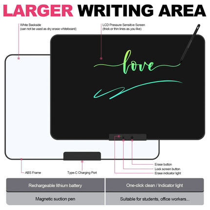 28 Inch/16 Inch LCD Writing Tablet for Kids & Adults, Rechargeable Drawing Board Doodle Board for Digital Education and Learning