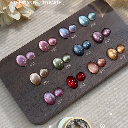 12g Reflective Magnetic Cat Eye Gel Polsih 12 Colors Set Soak Off Varnish Semi Permanent Holographic Cat Eye Gel Nail Art