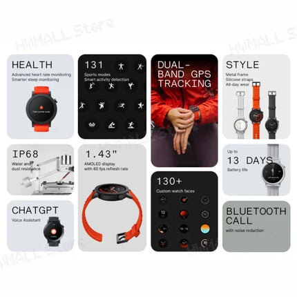NEW Global Version CMF Watch 3 Pro 1.43"AMOLED Dual-Band GPS Bluetooth call  IP68