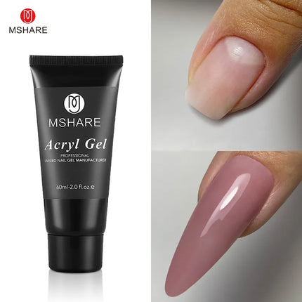 MSHARE Poly Nail Extension Gel TPO Hema Free Milky White Nails 60g Nail Extension Camouflage Quick Building Finger 60ml