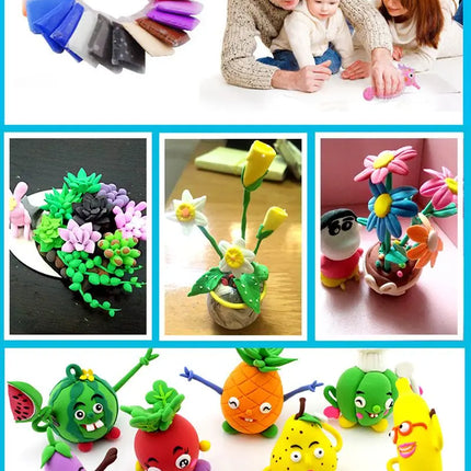 Make N Bake Polymer Clay Set Flexible Texture Oven Bake Clay 24 Color For Kids or Clay Starter