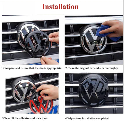 2pcs ABS Car Front Grill Emblem Rear Trunk Badge Logo for Volkswagen VW Golf 5 6 7 7.5 8 MK5 MK6 MK7 MK8 Polo Passat B8 Sticker