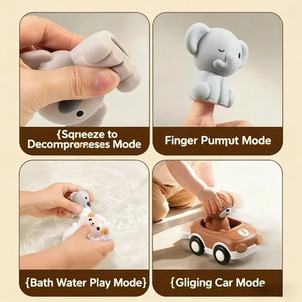 Baby Car Toy Detachable Food Grade Rubber Finger Cots Multiple Gameplay Water Play Racing Baby Car Toy Exercise Reaction Ability