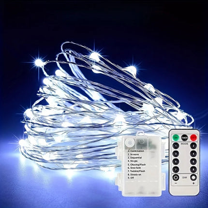 Christmas Party Wedding Decoration Remote Control Waterproof Battery Operated Fairy Lights 5/10/20/30 Meter Copper Wire String