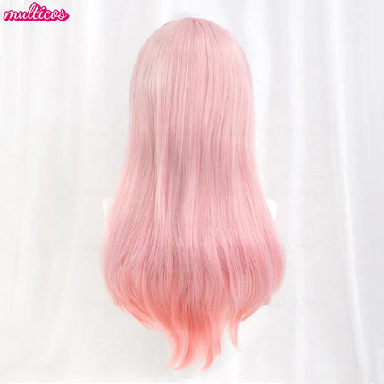 High Quality Super Sonico Supersonico Cosplay Wig 60cm Long Pink Ombre Heat Resistant Synthetic Hair Anime Wigs + Wig Cap