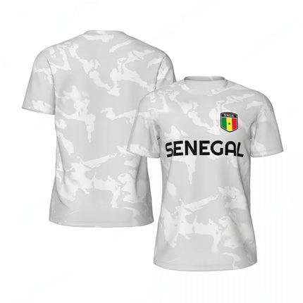 Fashion Senegal Flag Graphic Football T-Shirts for Men Trendy 3D National Emblem Printed Sports T-Shirts Loose Breathable Tees