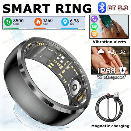 2026 New Smart Ring Information Vibration Reminder Heart Rate Sleep Monitoring For Men Women Football Style SmartRing Waterproof