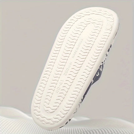 Plus Size 48-49 Graffiti Men Slippers Sole EVA Indoor Open Toe Flip Flops Beach Slides Flat Sandals Printing Cartoon Slides