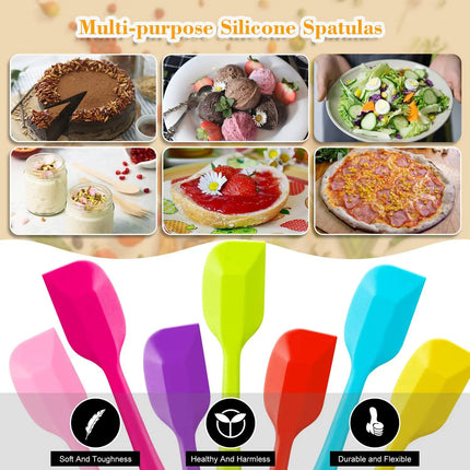 LMETJMA 27 cm Silicone Spatula Heat Resistant Non-Stick Flexible Spatulas Scrapers Baking Cooking Spatula Mixing Tool KC0448