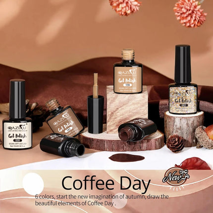10ml Popular Brown Color Nail Polish UV LED Soak Off Gel Nail Polish For Nail Art DIY Salon Home Holiday Gift For Winter