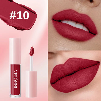12 Color Non-stick cup Velvet Satin Gloss Lip glaze Mist Liquid matte lipstick Waterproof long-lasting color liquid