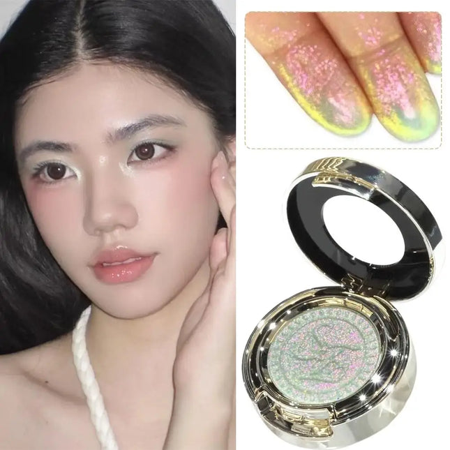 4Colors Galaxy Chameleon Monochrome Eye Shadow Flash Long-Lasting Spotflash Highlight Eyeshadow Pearlescent Silky