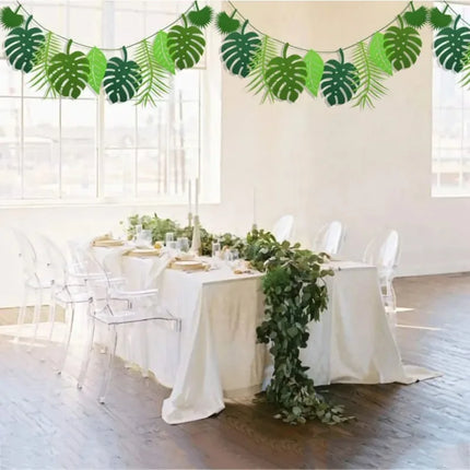 Turtle Leaf Banner Hawaiian Luau Party Summer Jungle Tropical Theme Party Decorations Garlands Wedding Birthday Party Home Decor