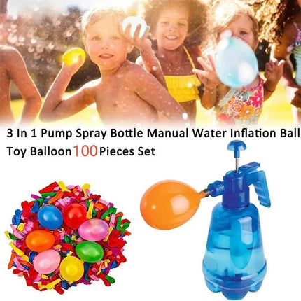 New Portable Air Water Bomb Balloon Pump With Balloons For Kids Party Outdoor Toy Balloons (Pump and Balloons Random Color)