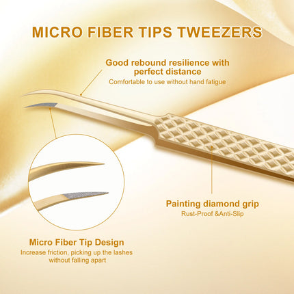 NAGARAKU Precision Fiber Tip Tweezer for Eyelash Extensions Professional Eyelash Tweezers Antistatic Straight