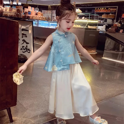 Summer Girl's Suit Cosplay Performance Costumes Ethnic Style Chinese Sets Children's Clothing Kids' Clothes Hanfu Fashion Casual