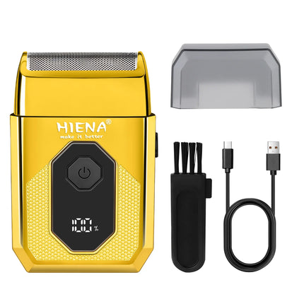 HIENA Men's Electric Shaver, Reciprocating Razor with LED Display, USB Rechargeable Portable Beard Trimmer for Travel