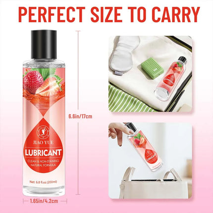 Water-Based Strawberry Flavored Lubricant, Personal Lube for Men, Women and Couples, Made Without Added Sugar, 200ml