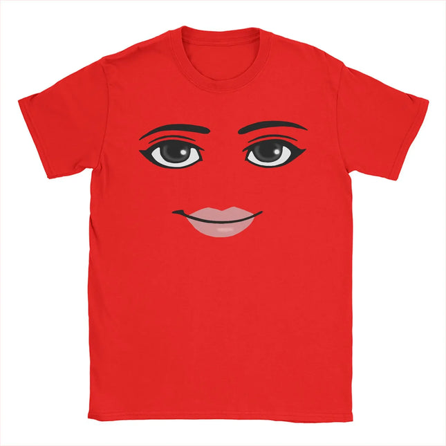 Round Neck Short Sleeve Clothing Summer Novelty Harajuku Streetwear Robot Robloxs Woman Face Game Tshirt Aesthetic Clothes