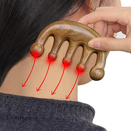 Massage Comb Blood Circulation Green Wood Sandalwood Comb Scalp Meridian Relax Anti-static Styling Tool Salon Supply Hair Brush