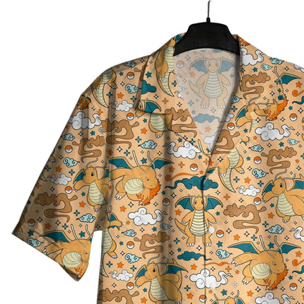 Pokemon Dragonite Aloha Pattern Hawaiian Shirt Summer Leisure Dry Quickly Men's T-Shirt Children's Clothing Tee Y2k Woman